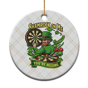 Shamrock On Me Youre Missing Ceramic Ornament St Patricks Day Darts Player Gift TS12 1pc Christmas Plaid Print Your Wear