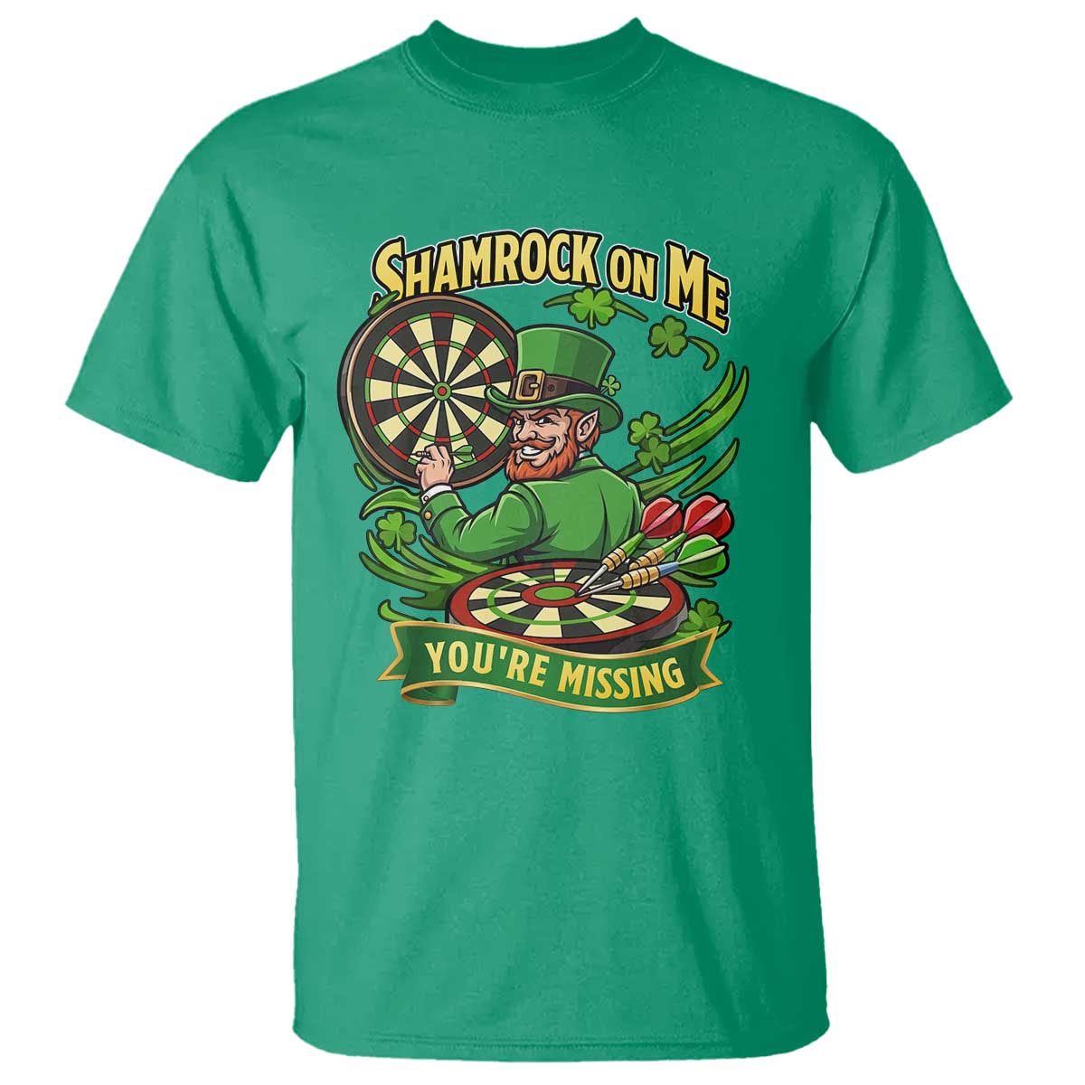Shamrock On Me Youre Missing T Shirt St Patricks Day Darts Player Gift TS12 Irish Green Print Your Wear