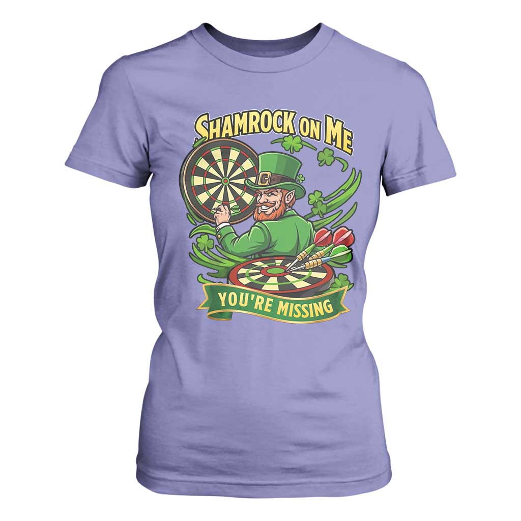 Shamrock On Me Youre Missing T Shirt For Women St Patricks Day Darts Player Gift TS12 Violet Print Your Wear