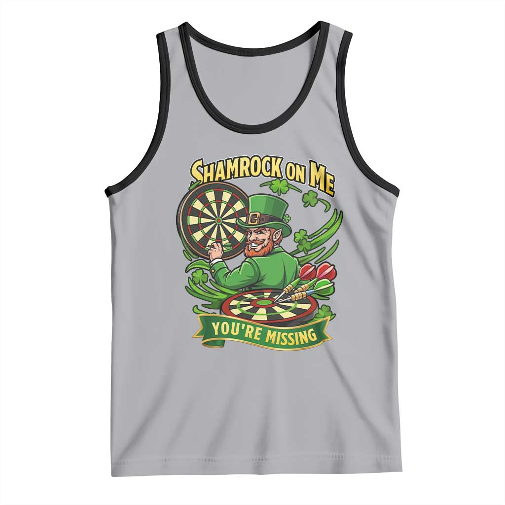 Shamrock On Me Youre Missing Tank Top St Patricks Day Darts Player Gift TS12 Athletic Heather Black Print Your Wear