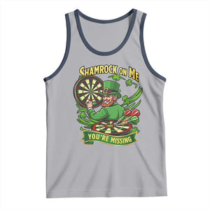 Shamrock On Me Youre Missing Tank Top St Patricks Day Darts Player Gift TS12 Athletic Heather Navy Print Your Wear