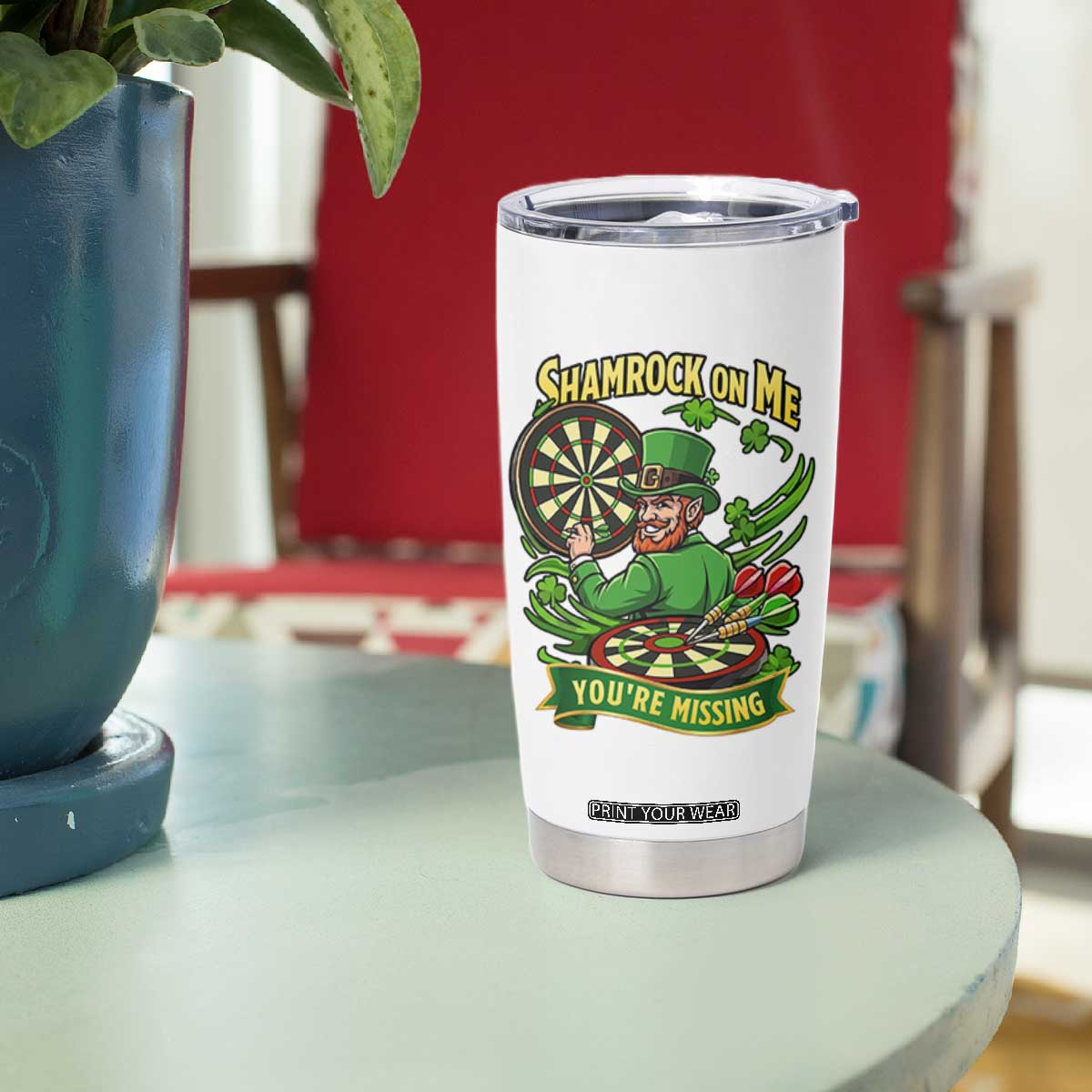 Shamrock On Me Youre Missing Tumbler Cup St Patricks Day Darts Player Gift TS12 Print Your Wear