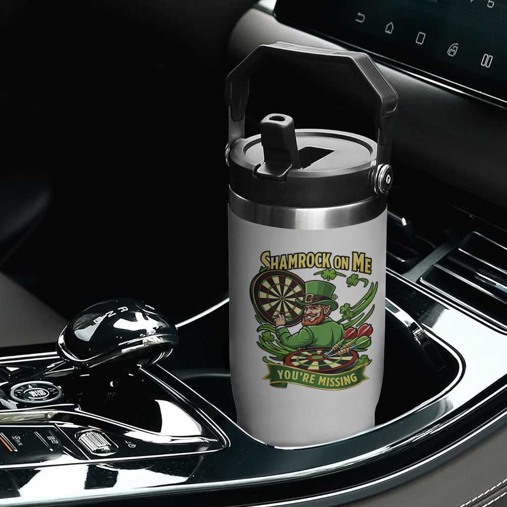 Shamrock On Me Youre Missing Flip Straw Tumbler St Patricks Day Darts Player Gift TS12 Print Your Wear