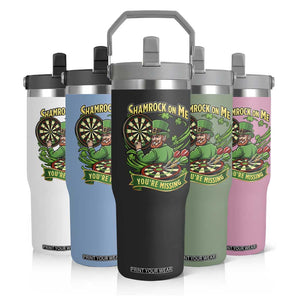 Shamrock On Me Youre Missing Flip Straw Tumbler St Patricks Day Darts Player Gift TS12 Print Your Wear