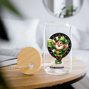 Cheerful Gnome Playing Darts Glass Can St Patricks Day Gift TS12 Print Your Wear