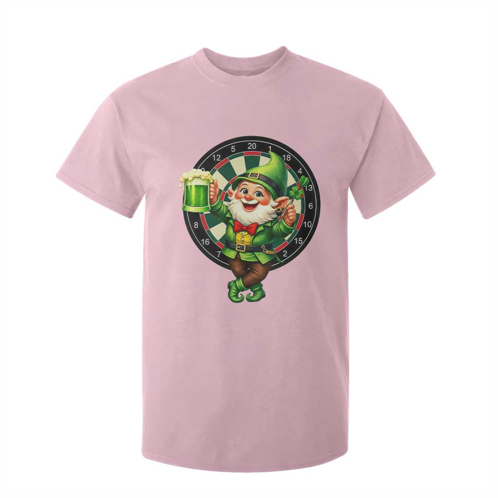 Cheerful Gnome Playing Darts T Shirt For Kid St Patricks Day Gift TS12 Light Pink Print Your Wear