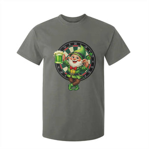 Cheerful Gnome Playing Darts T Shirt For Kid St Patricks Day Gift TS12 Military Green Print Your Wear