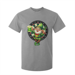 Cheerful Gnome Playing Darts T Shirt For Kid St Patricks Day Gift TS12 Sport Gray Print Your Wear