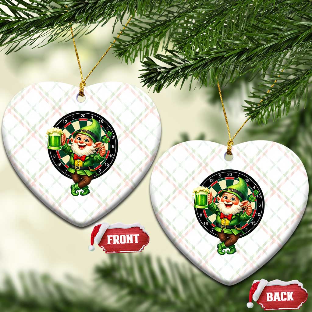 Cheerful Gnome Playing Darts Ceramic Ornament St Patricks Day Gift TS12 Print Your Wear