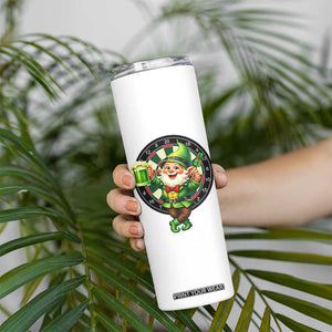 Cheerful Gnome Playing Darts Skinny Tumbler St Patricks Day Gift TS12 Print Your Wear