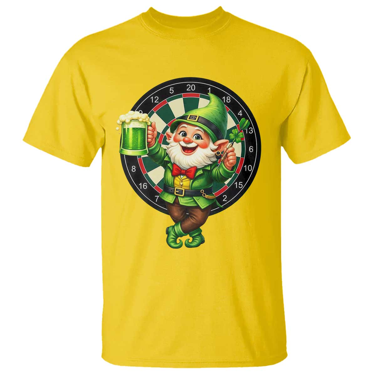 Cheerful Gnome Playing Darts T Shirt St Patricks Day Gift TS12 Daisy Print Your Wear
