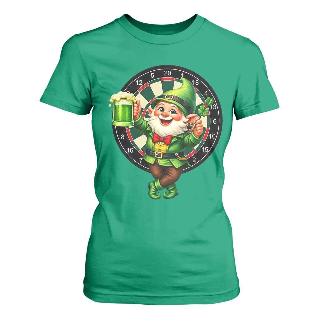 Cheerful Gnome Playing Darts T Shirt For Women St Patricks Day Gift TS12 Irish Green Print Your Wear