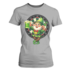 Cheerful Gnome Playing Darts T Shirt For Women St Patricks Day Gift TS12 Sport Gray Print Your Wear