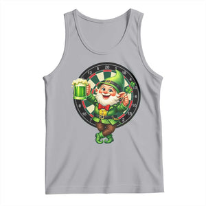 Cheerful Gnome Playing Darts Tank Top St Patricks Day Gift TS12 Athletic Heather Print Your Wear