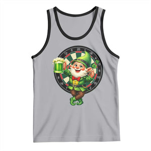 Cheerful Gnome Playing Darts Tank Top St Patricks Day Gift TS12 Athletic Heather Black Print Your Wear