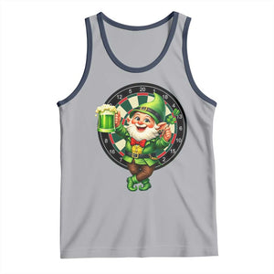 Cheerful Gnome Playing Darts Tank Top St Patricks Day Gift TS12 Athletic Heather Navy Print Your Wear