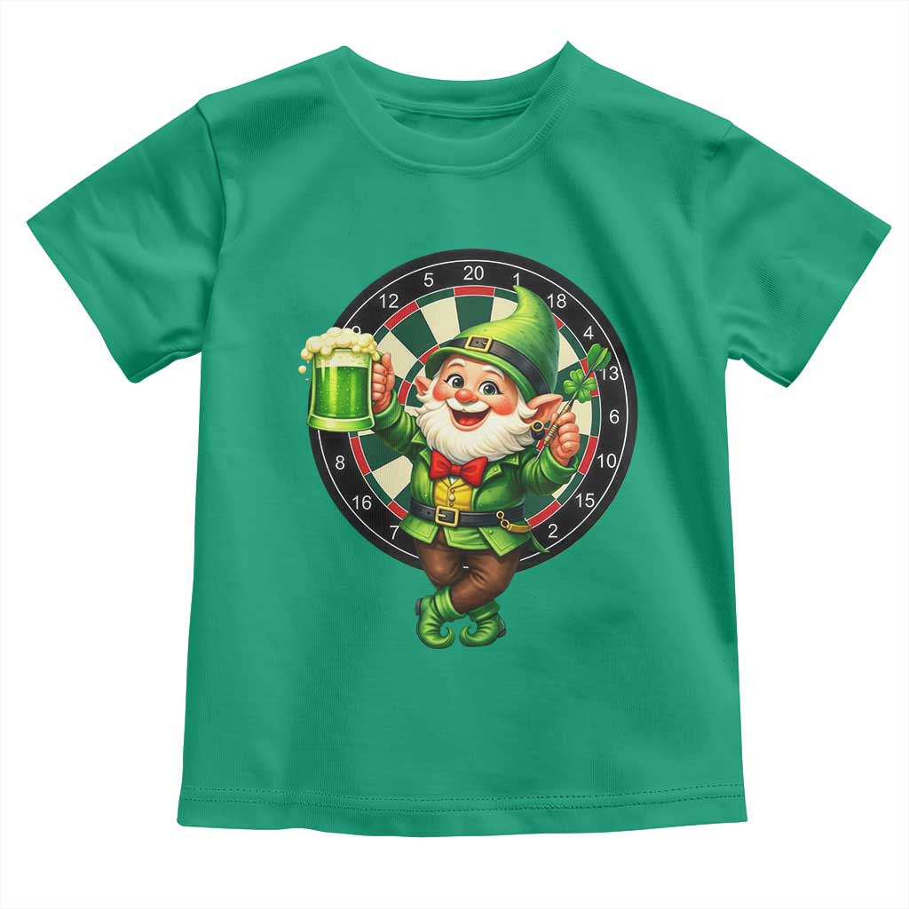 Cheerful Gnome Playing Darts Toddler T Shirt St Patricks Day Gift TS12 Irish Green Print Your Wear