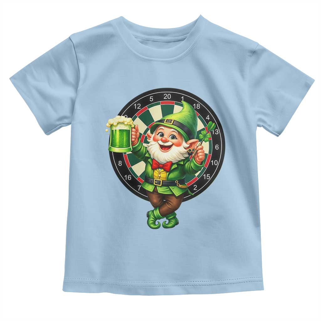 Cheerful Gnome Playing Darts Toddler T Shirt St Patricks Day Gift TS12 Light Blue Print Your Wear