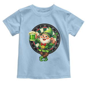 Cheerful Gnome Playing Darts Toddler T Shirt St Patricks Day Gift TS12 Light Blue Print Your Wear