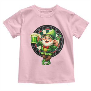 Cheerful Gnome Playing Darts Toddler T Shirt St Patricks Day Gift TS12 Light Pink Print Your Wear