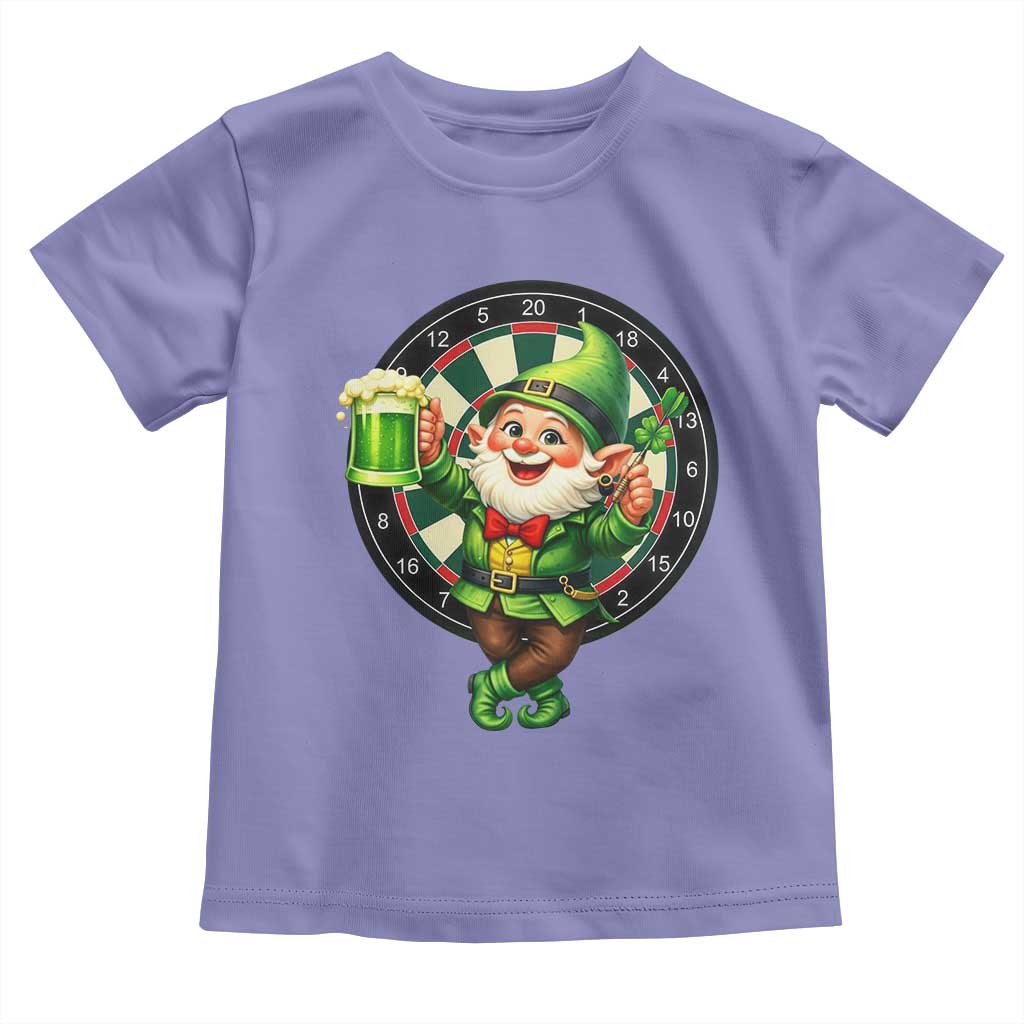 Cheerful Gnome Playing Darts Toddler T Shirt St Patricks Day Gift TS12 Violet Print Your Wear