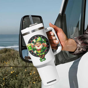 Cheerful Gnome Playing Darts Tumbler With Handle St Patricks Day Gift TS12 Print Your Wear
