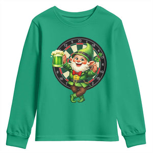 Cheerful Gnome Playing Darts Youth Sweatshirt St Patricks Day Gift TS12 Irish Green Print Your Wear