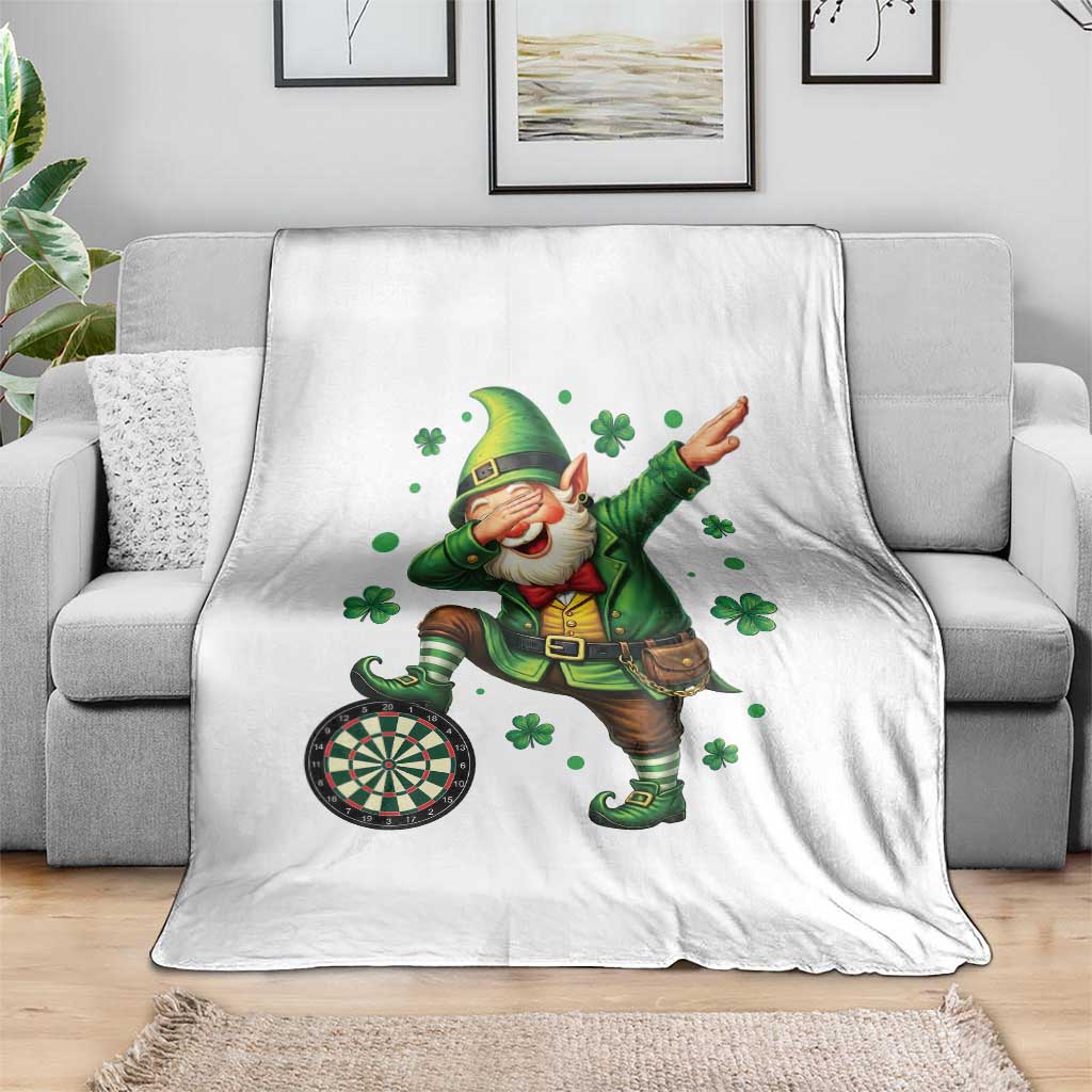St Patricks Day Cheerful Gnome Dabbing Throw Blanket Darts Lover Gift TS12 Print Your Wear