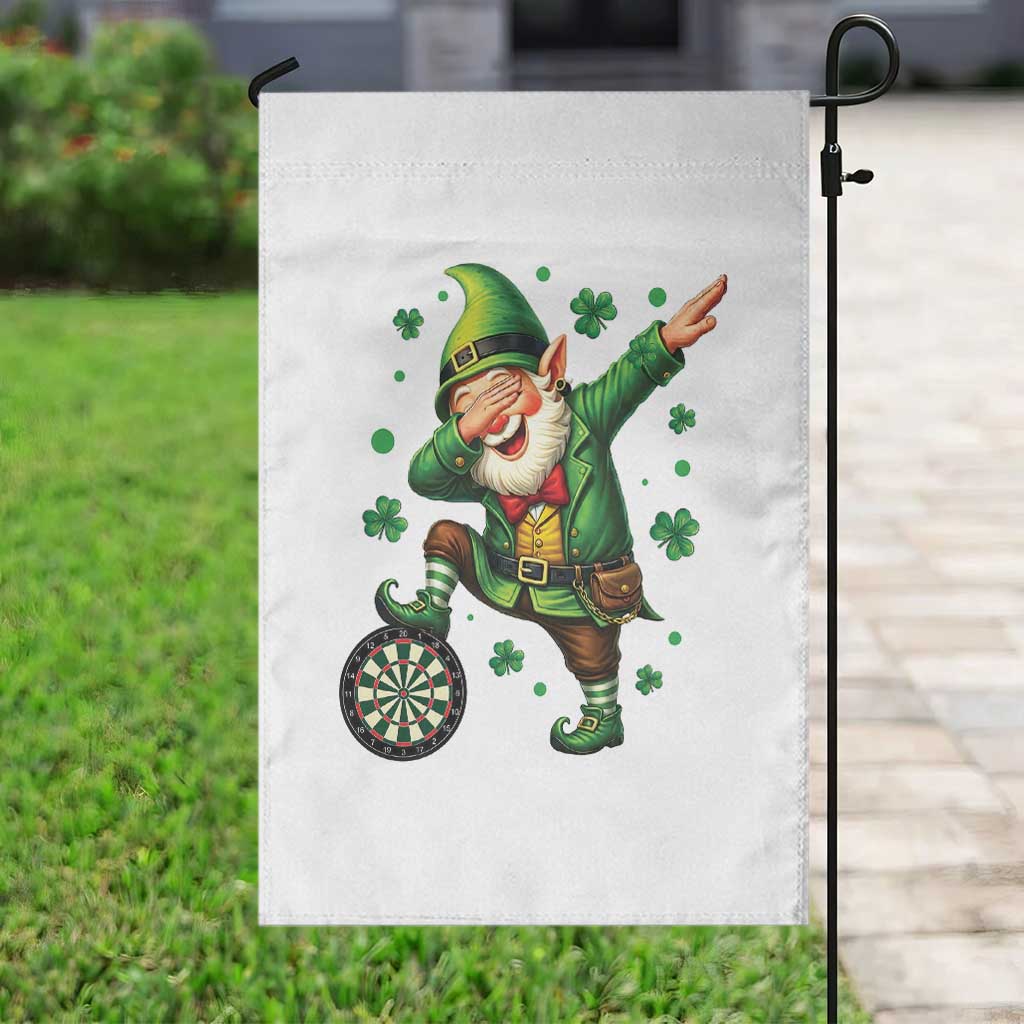 St Patricks Day Cheerful Gnome Dabbing Garden Flag Darts Lover Gift TS12 Print Your Wear
