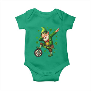 St Patricks Day Cheerful Gnome Dabbing Baby Onesie Darts Lover Gift TS12 Irish Green Print Your Wear