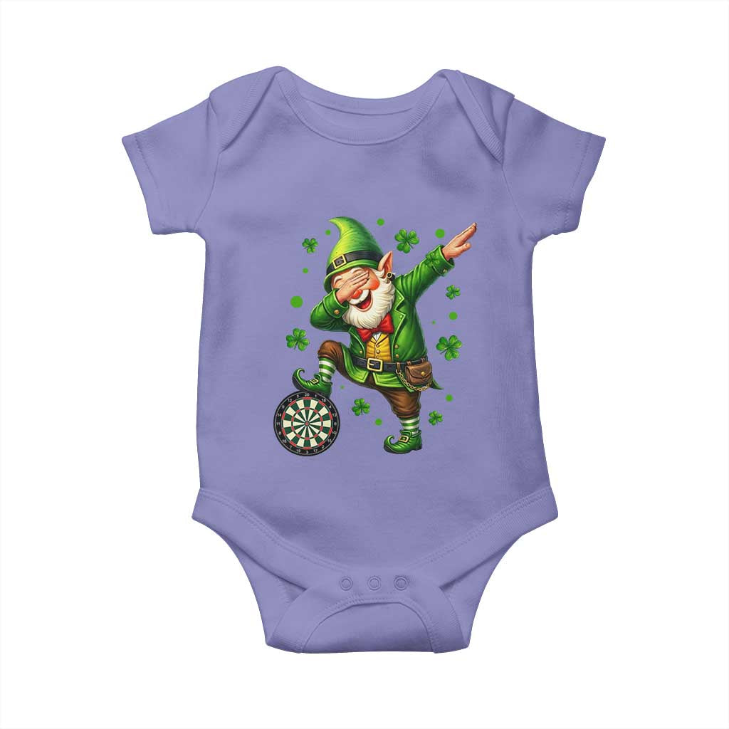 St Patricks Day Cheerful Gnome Dabbing Baby Onesie Darts Lover Gift TS12 Violet Print Your Wear