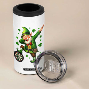 St Patricks Day Cheerful Gnome Dabbing 4 in 1 Can Cooler Tumbler Darts Lover Gift TS12 Print Your Wear