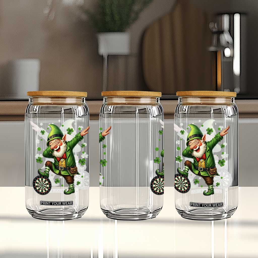 St Patricks Day Cheerful Gnome Dabbing Glass Can Darts Lover Gift TS12 Print Your Wear