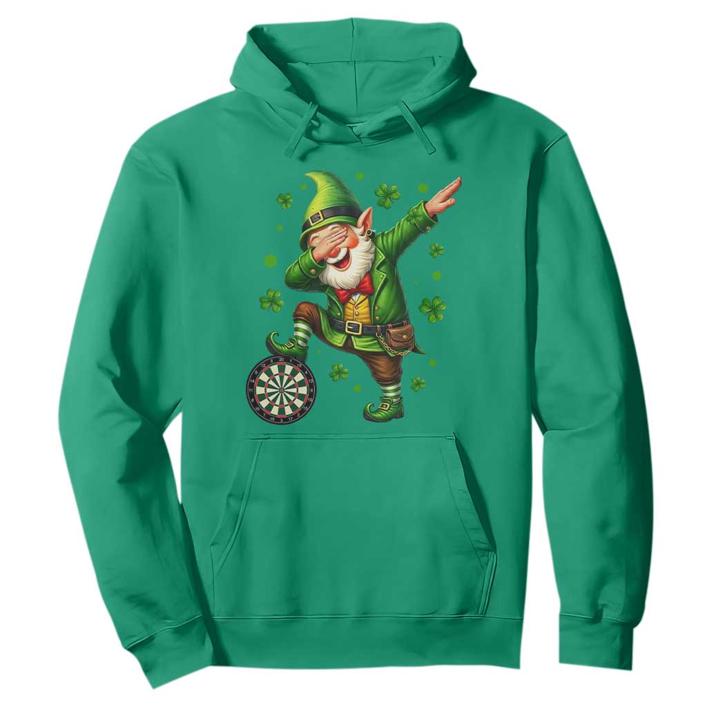 St Patricks Day Cheerful Gnome Dabbing Hoodie Darts Lover Gift TS12 Irish Green Print Your Wear