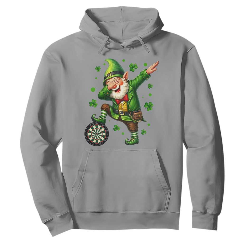 St Patricks Day Cheerful Gnome Dabbing Hoodie Darts Lover Gift TS12 Sport Gray Print Your Wear