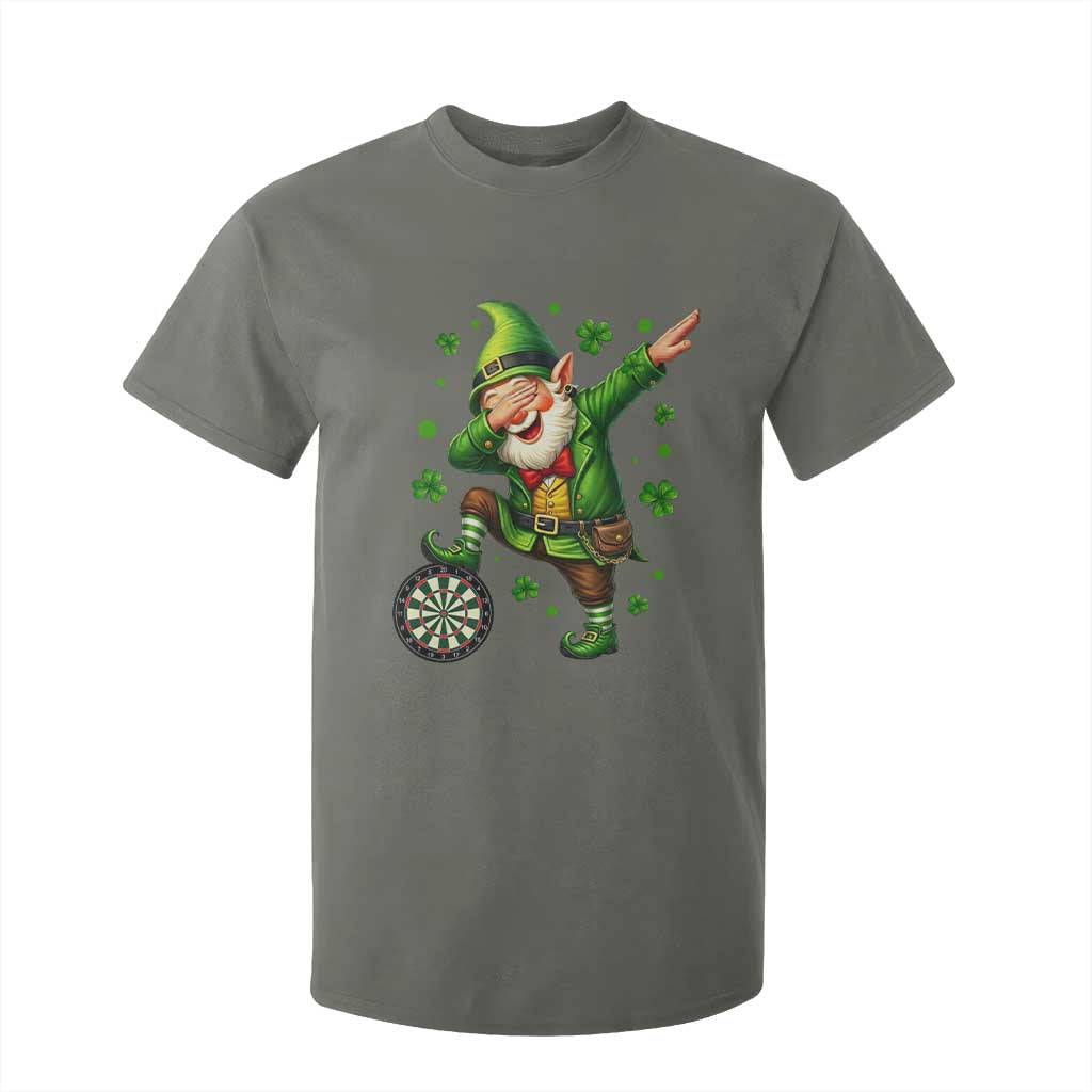 St Patricks Day Cheerful Gnome Dabbing T Shirt For Kid Darts Lover Gift TS12 Military Green Print Your Wear