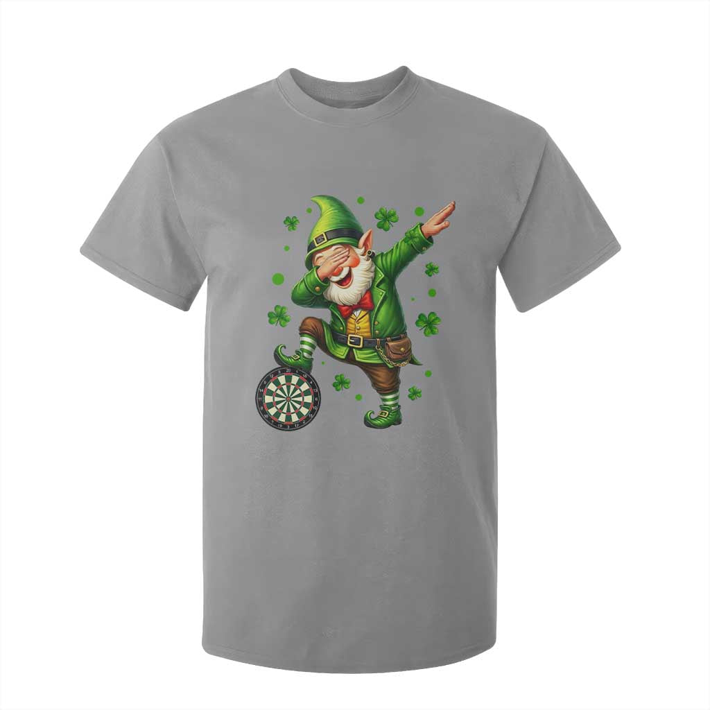 St Patricks Day Cheerful Gnome Dabbing T Shirt For Kid Darts Lover Gift TS12 Sport Gray Print Your Wear