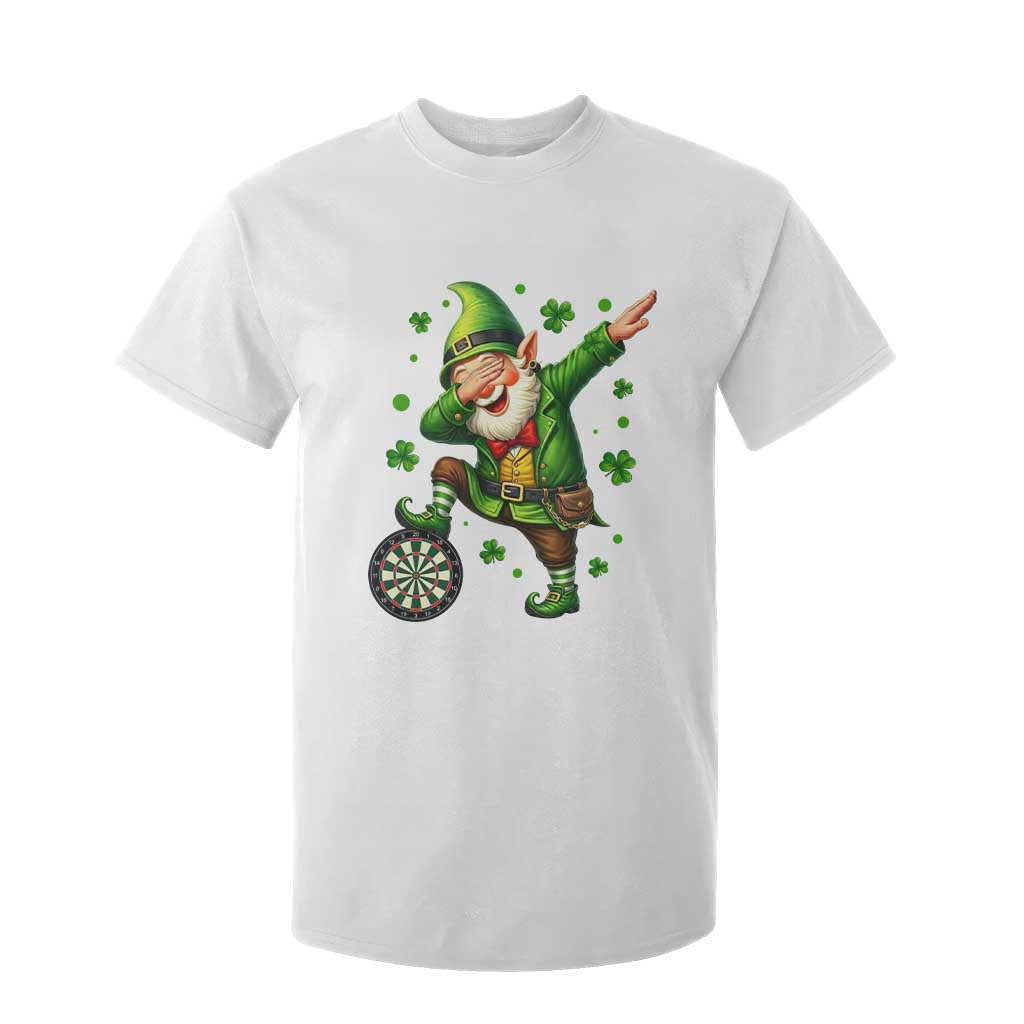 St Patricks Day Cheerful Gnome Dabbing T Shirt For Kid Darts Lover Gift TS12 White Print Your Wear