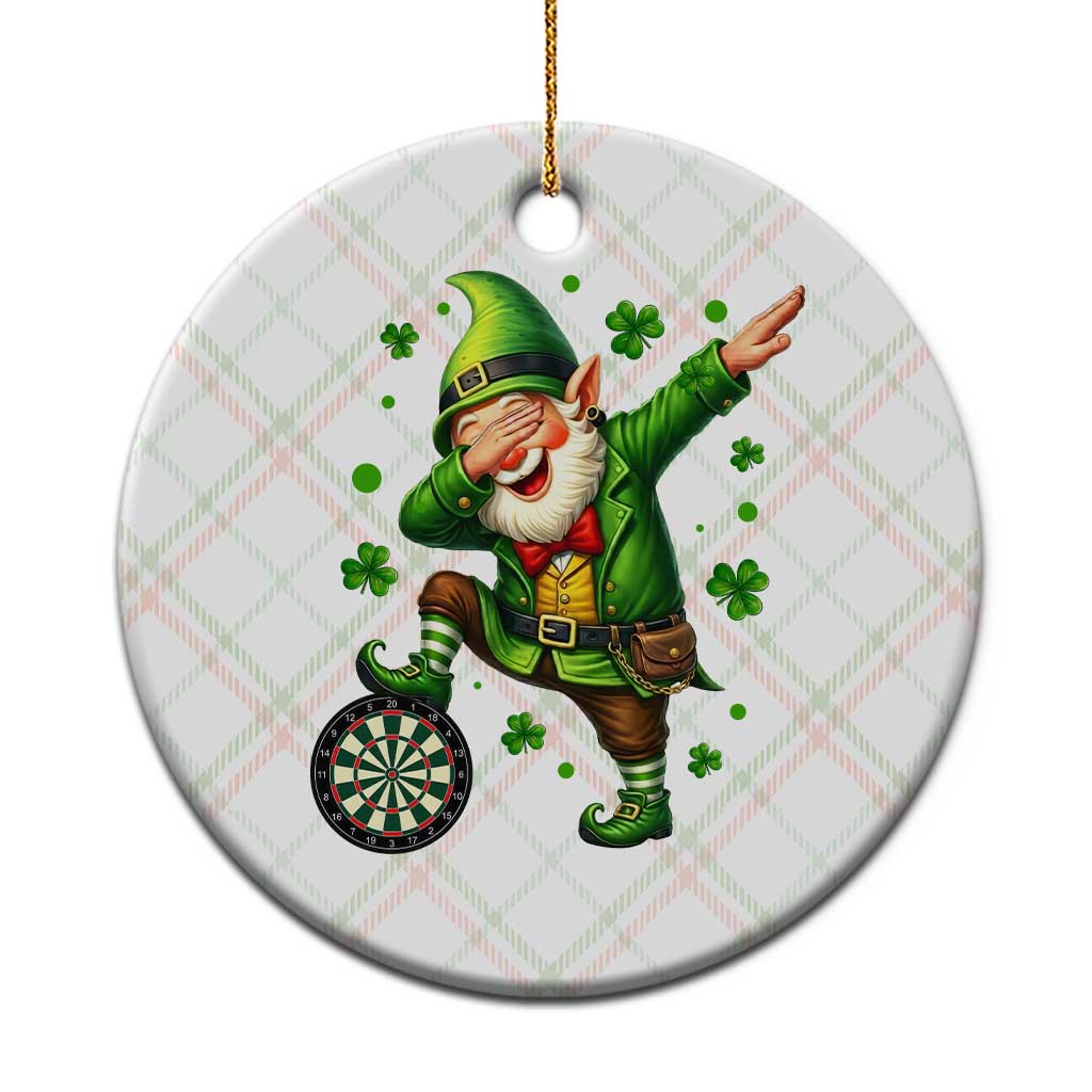 St Patricks Day Cheerful Gnome Dabbing Ceramic Ornament Darts Lover Gift TS12 1pc Christmas Plaid Print Your Wear