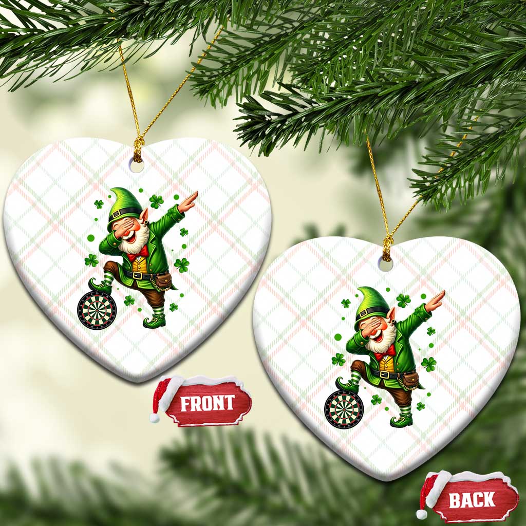 St Patricks Day Cheerful Gnome Dabbing Ceramic Ornament Darts Lover Gift TS12 Print Your Wear