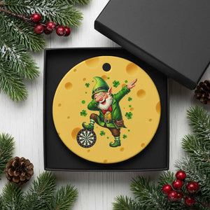 St Patricks Day Cheerful Gnome Dabbing Ceramic Ornament Darts Lover Gift TS12 1pc Yellow Cheese Print Your Wear