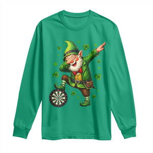 St Patricks Day Cheerful Gnome Dabbing Long Sleeve Shirt Darts Lover Gift TS12 Irish Green Print Your Wear