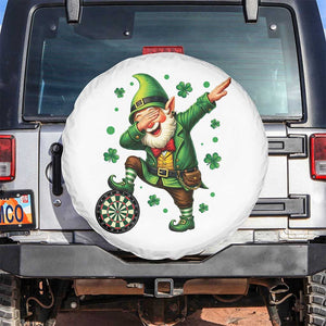St Patricks Day Cheerful Gnome Dabbing Spare Tire Cover Darts Lover Gift TS12 No hole White Print Your Wear
