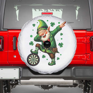 St Patricks Day Cheerful Gnome Dabbing Spare Tire Cover Darts Lover Gift TS12 White Print Your Wear