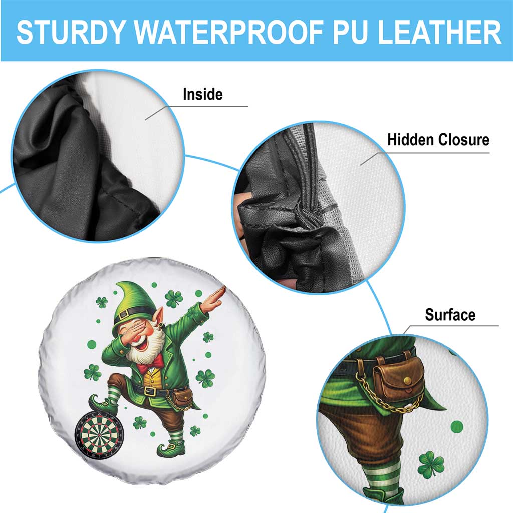 St Patricks Day Cheerful Gnome Dabbing Spare Tire Cover Darts Lover Gift TS12 Print Your Wear