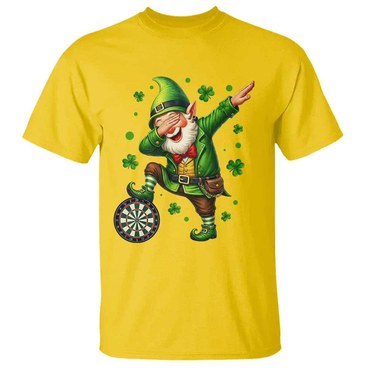 St Patricks Day Cheerful Gnome Dabbing T Shirt Darts Lover Gift TS12 Daisy Print Your Wear