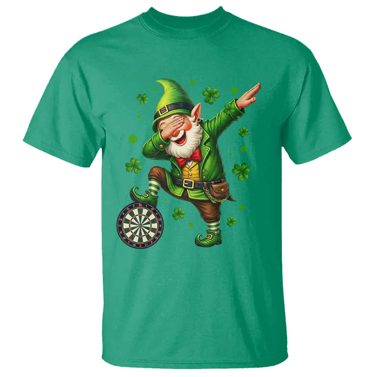 St Patricks Day Cheerful Gnome Dabbing T Shirt Darts Lover Gift TS12 Irish Green Print Your Wear