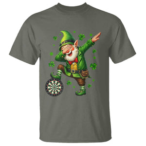 St Patricks Day Cheerful Gnome Dabbing T Shirt Darts Lover Gift TS12 Military Green Print Your Wear