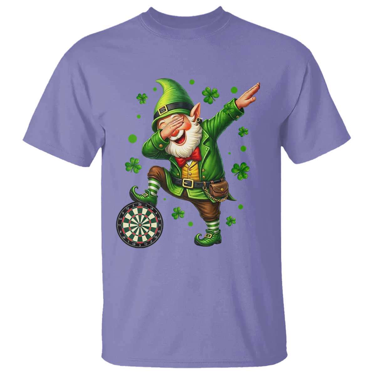 St Patricks Day Cheerful Gnome Dabbing T Shirt Darts Lover Gift TS12 Violet Print Your Wear