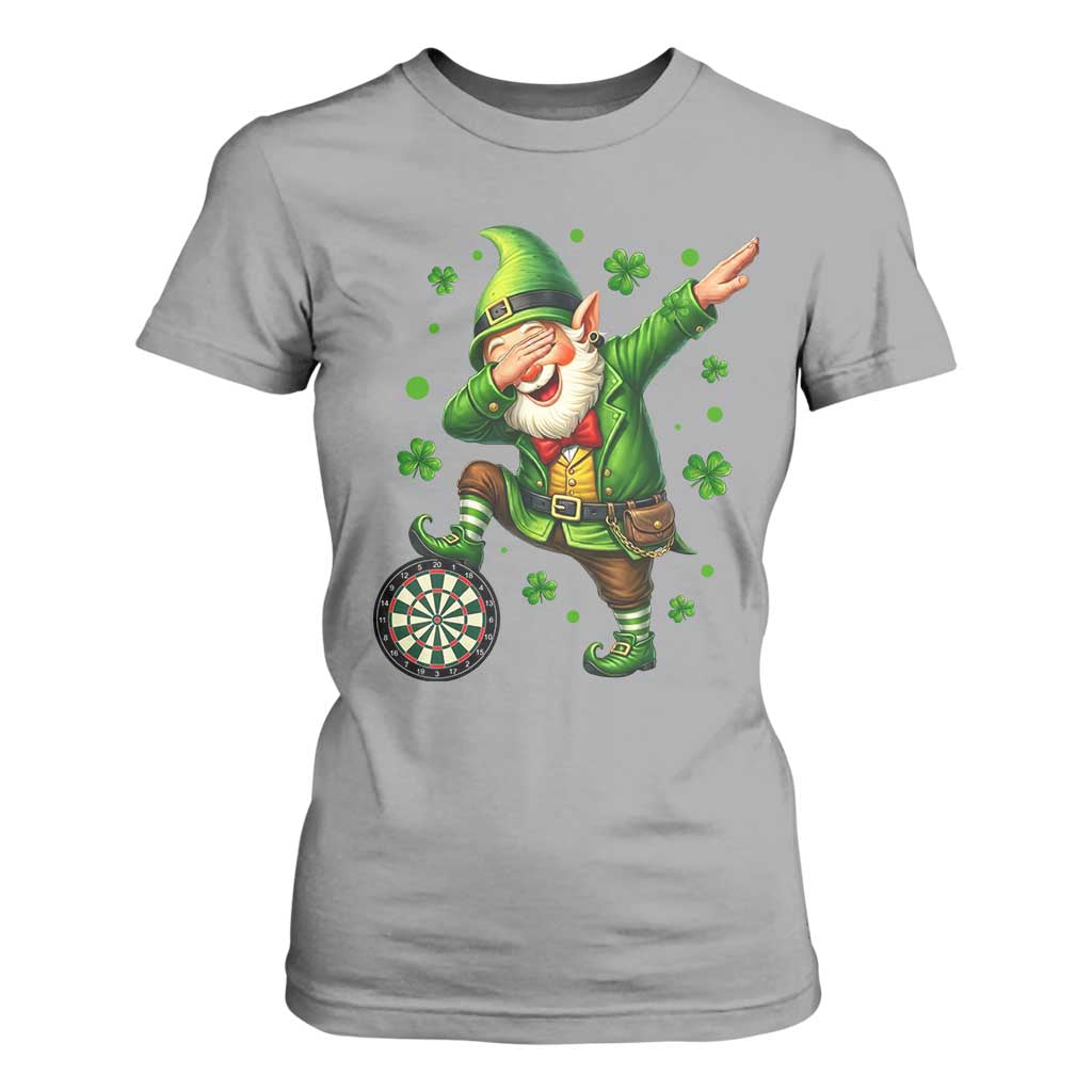 St Patricks Day Cheerful Gnome Dabbing T Shirt For Women Darts Lover Gift TS12 Sport Gray Print Your Wear